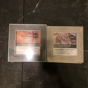 3/$30 set of 7 photo frames, 4 x 4 natural, texture, faux wood, faux snake skin